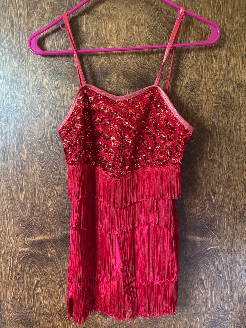 Red Sequin Fringe Party Dress DanCe Costume